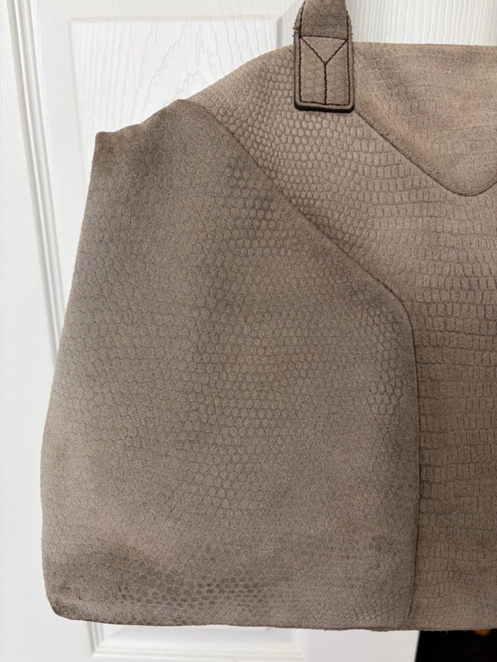 Yves Saint Laurent Grey Suede Handbag - Picture 3 of 16